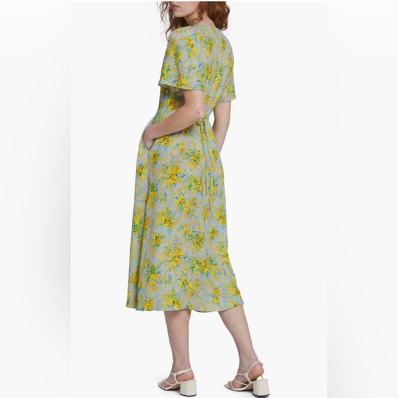 & OTHER STORIES Floral Print Flutter Sleeve Midi Dress Size 4 - Picture 6 of 13